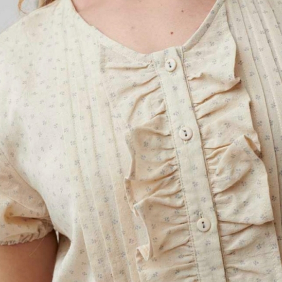 Puff Short Sleeve Button down Nursing Cotton Midi Dress New - Picture 4 of 14